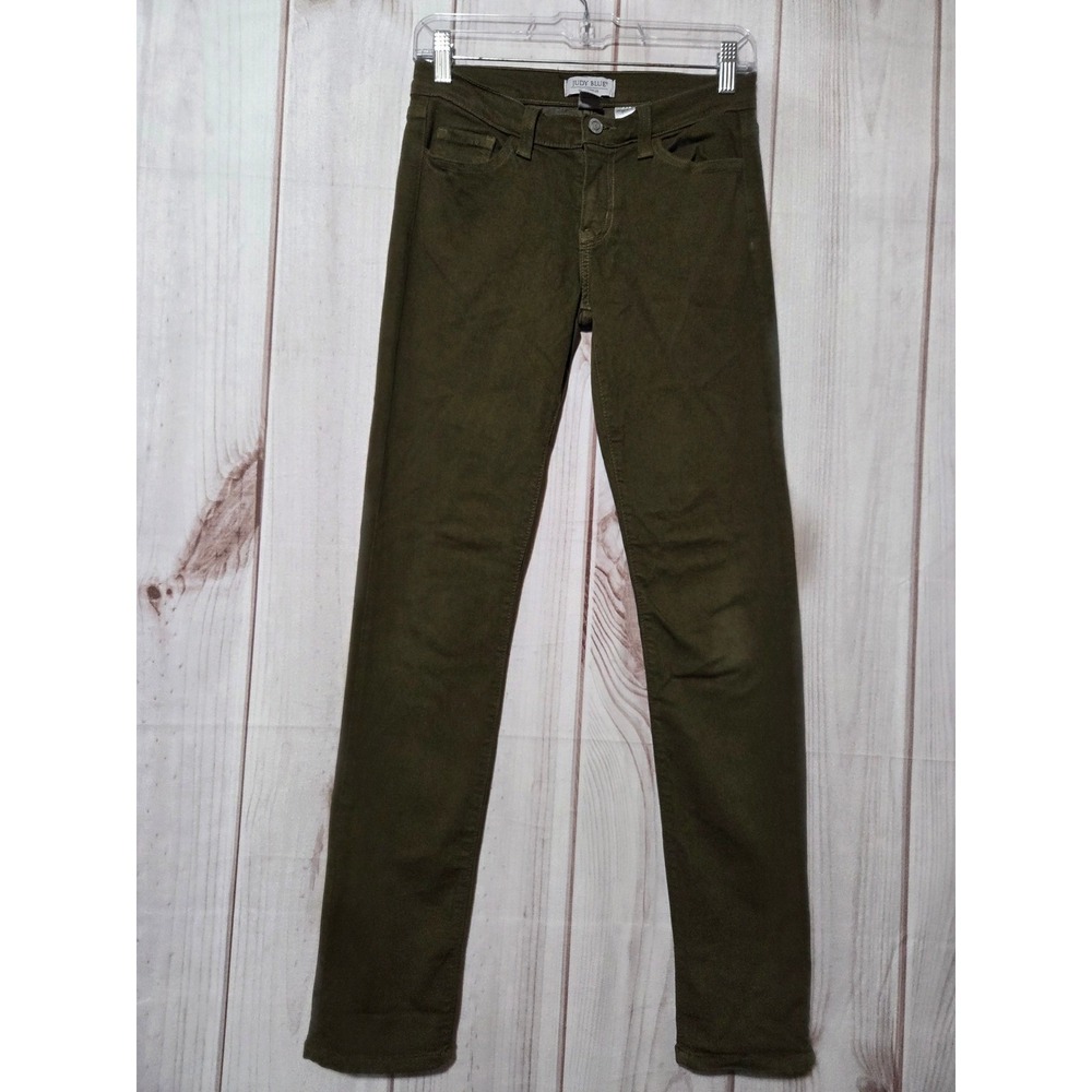 Judy Blue Olive Green Skinny Jeans Women Size 7/28 Stretch Slim Fit Streetwear